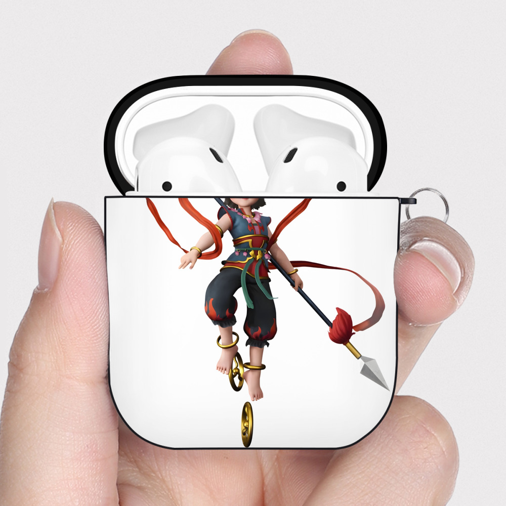 （画像用） Ne Zha 2 ナタ 魔童の大暴れ AirPods 第2世代保護ケース ハードシェル ブラック 耐衝撃・防指紋・カラビナ付き