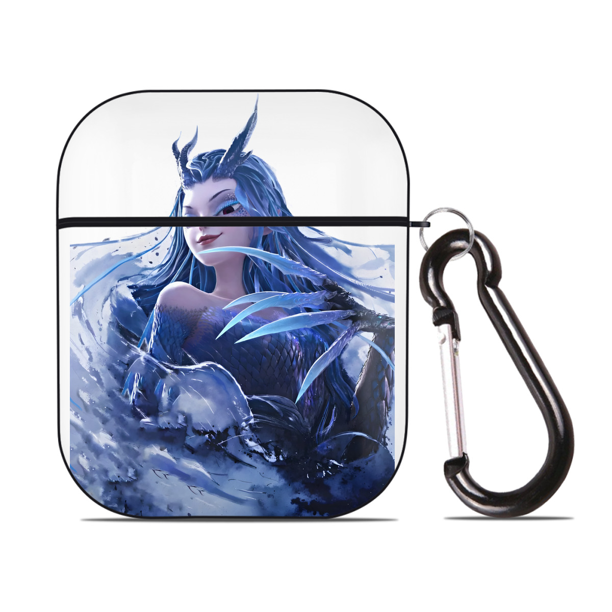 （画像用） Ne Zha 2 ナタ 魔童の大暴れ AirPods 第2世代保護ケース ハードシェル ブラック 耐衝撃・防指紋・カラビナ付き
