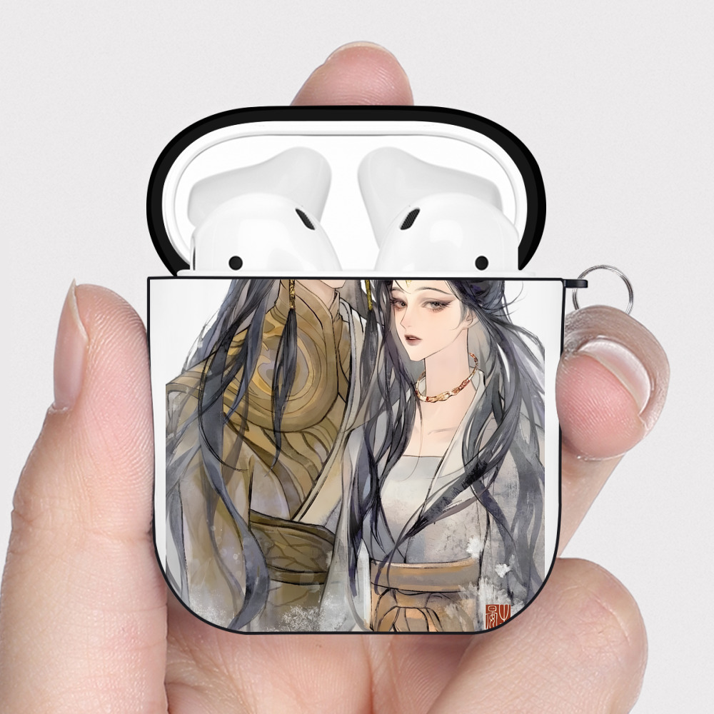 （画像用） Ne Zha 2 ナタ 魔童の大暴れ AirPods 第2世代保護ケース ハードシェル ブラック 耐衝撃・防指紋・カラビナ付き