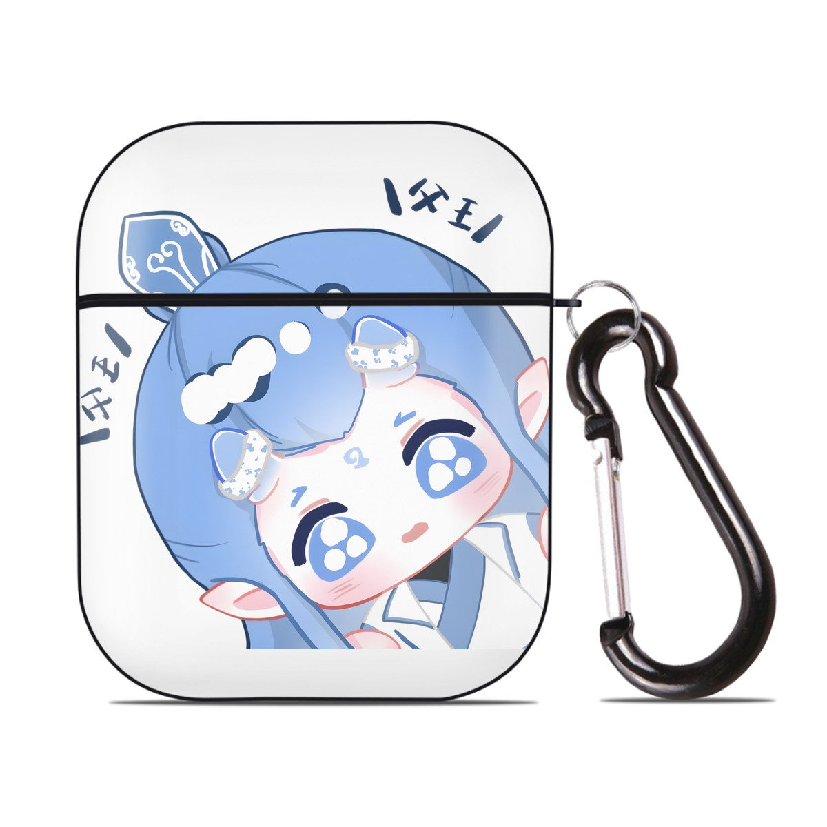 （画像用） Ne Zha 2 ナタ 魔童の大暴れ AirPods 第2世代保護ケース ハードシェル ブラック 耐衝撃・防指紋・カラビナ付き