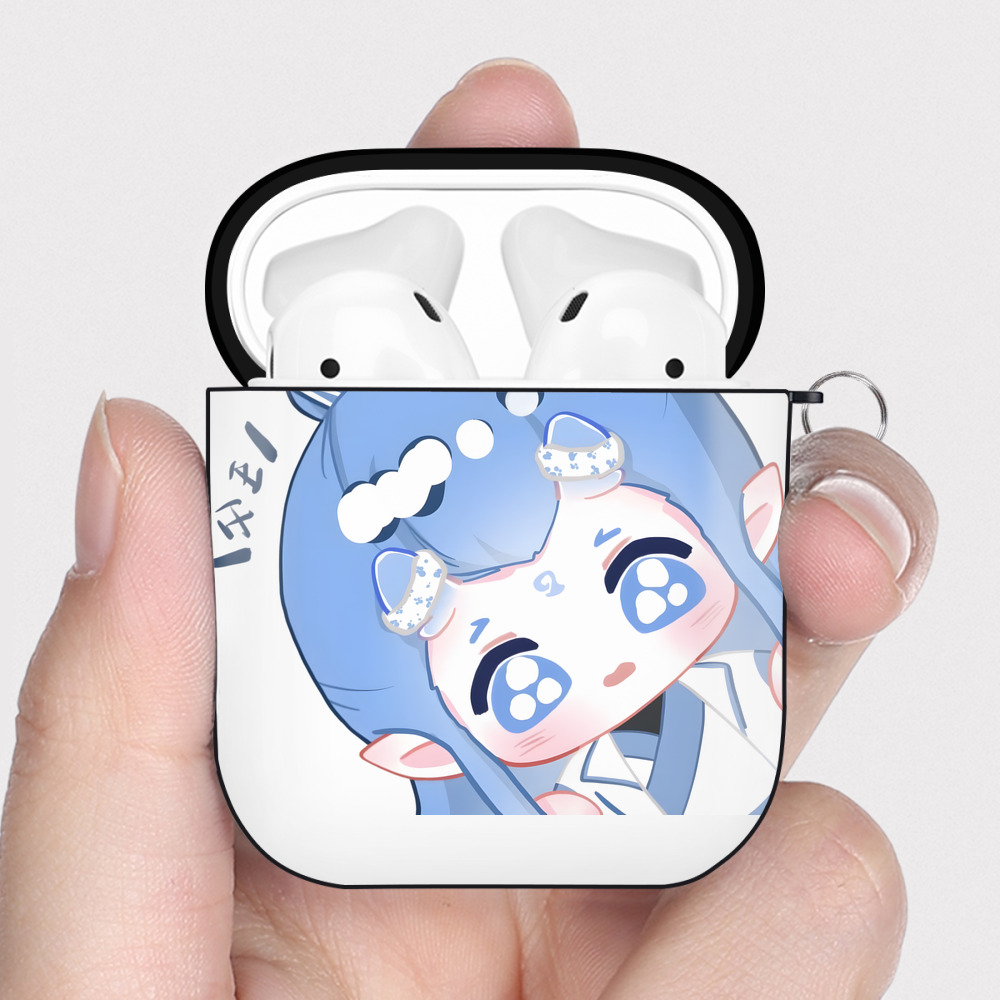 （画像用） Ne Zha 2 ナタ 魔童の大暴れ AirPods 第2世代保護ケース ハードシェル ブラック 耐衝撃・防指紋・カラビナ付き