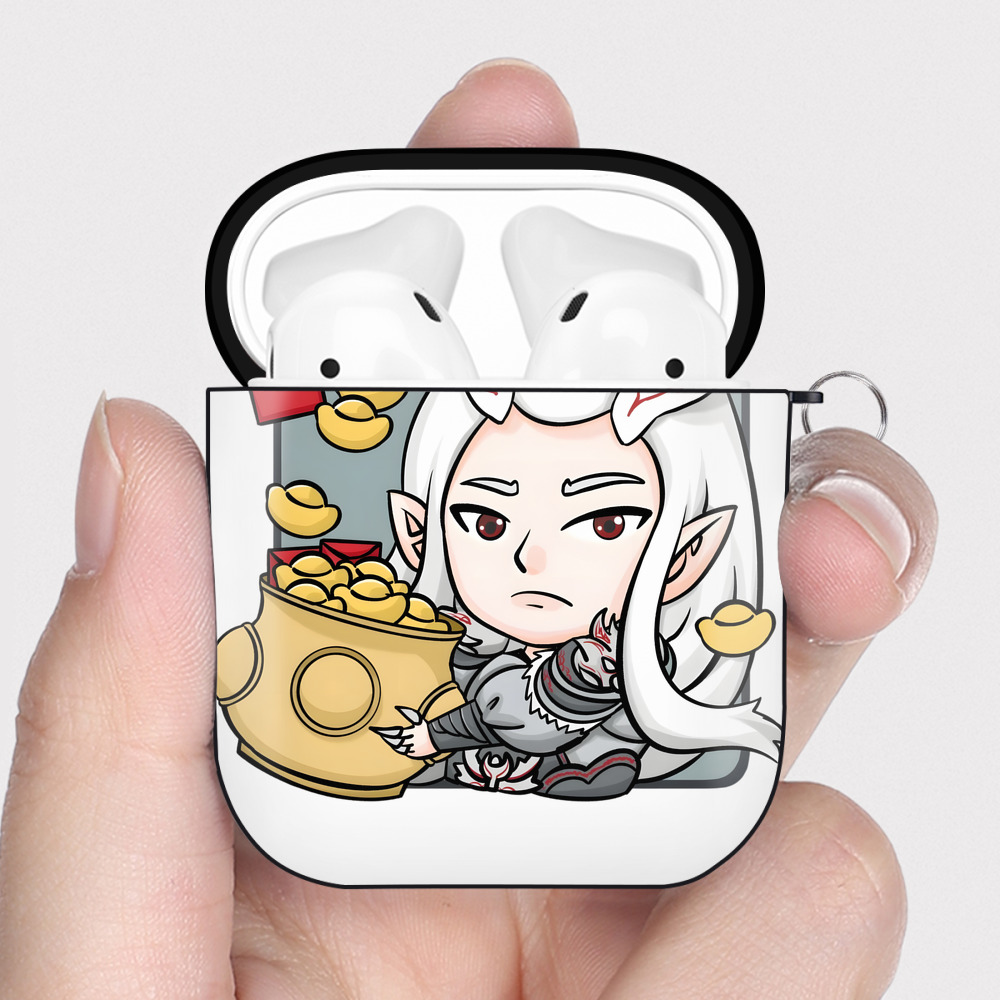 （画像用） Ne Zha 2 ナタ 魔童の大暴れ AirPods 第2世代保護ケース ハードシェル ブラック 耐衝撃・防指紋・カラビナ付き