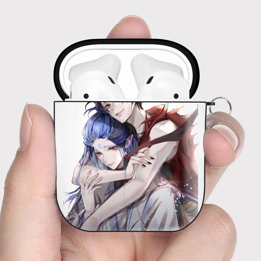 （画像用） Ne Zha 2 ナタ 魔童の大暴れ AirPods 第2世代保護ケース ハードシェル ブラック 耐衝撃・防指紋・カラビナ付き