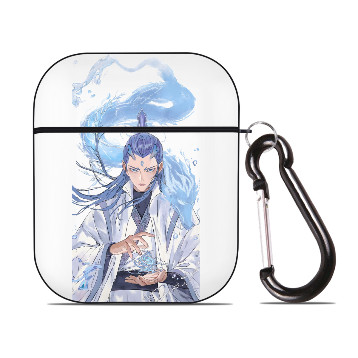 （画像用） Ne Zha 2 ナタ 魔童の大暴れ AirPods 第2世代保護ケース ハードシェル ブラック 耐衝撃・防指紋・カラビナ付き