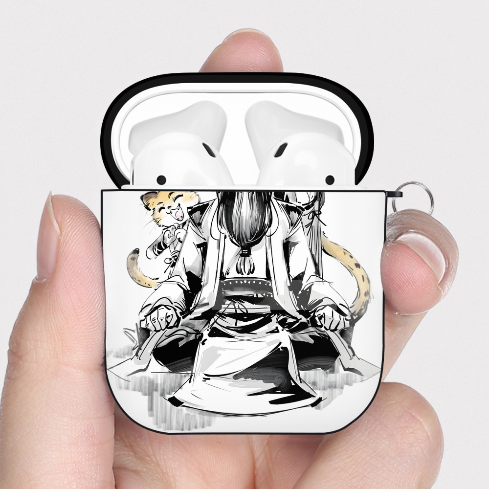 （画像用） Ne Zha 2 ナタ 魔童の大暴れ AirPods 第2世代保護ケース ハードシェル ブラック 耐衝撃・防指紋・カラビナ付き