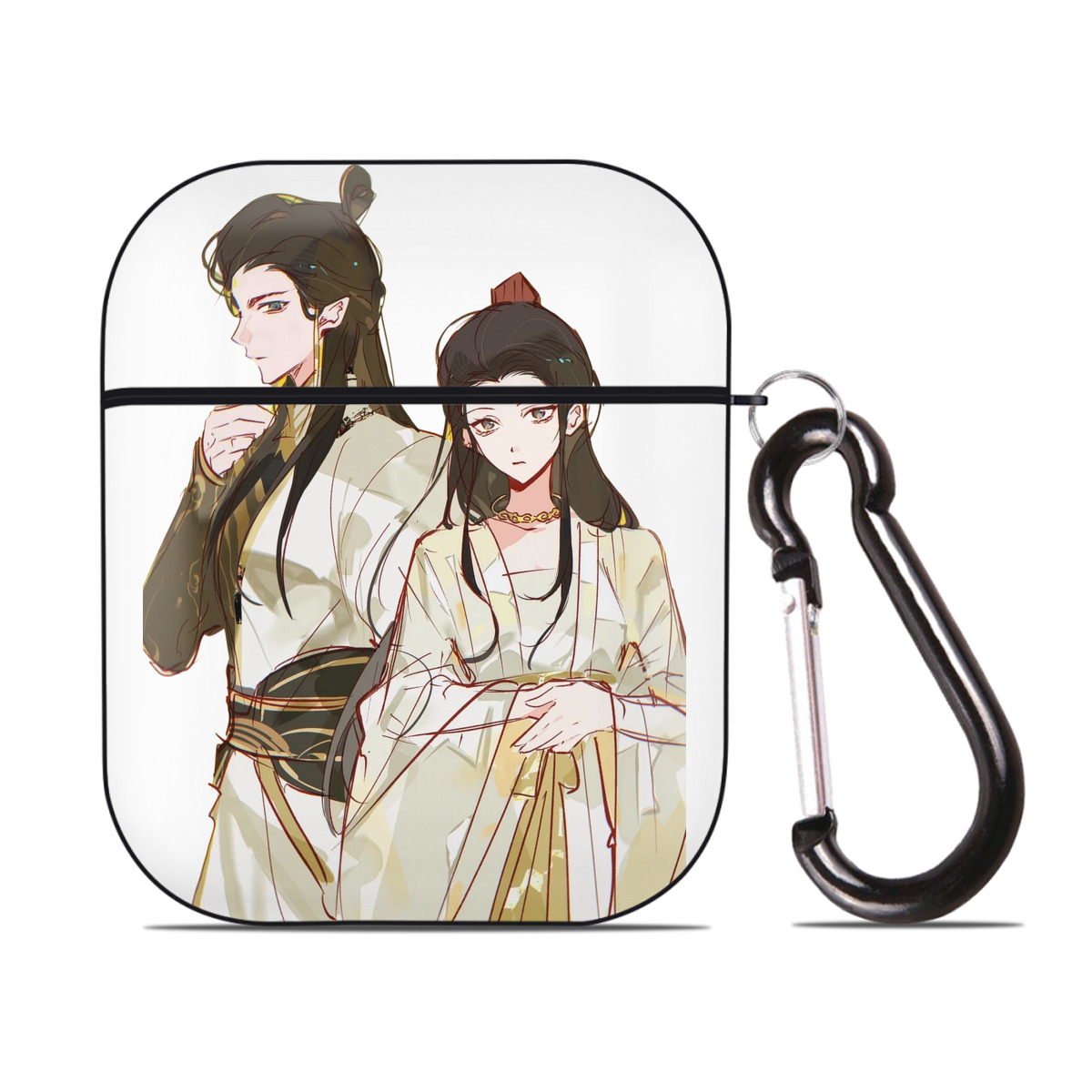 （画像用） Ne Zha 2 ナタ 魔童の大暴れ AirPods 第2世代保護ケース ハードシェル ブラック 耐衝撃・防指紋・カラビナ付き