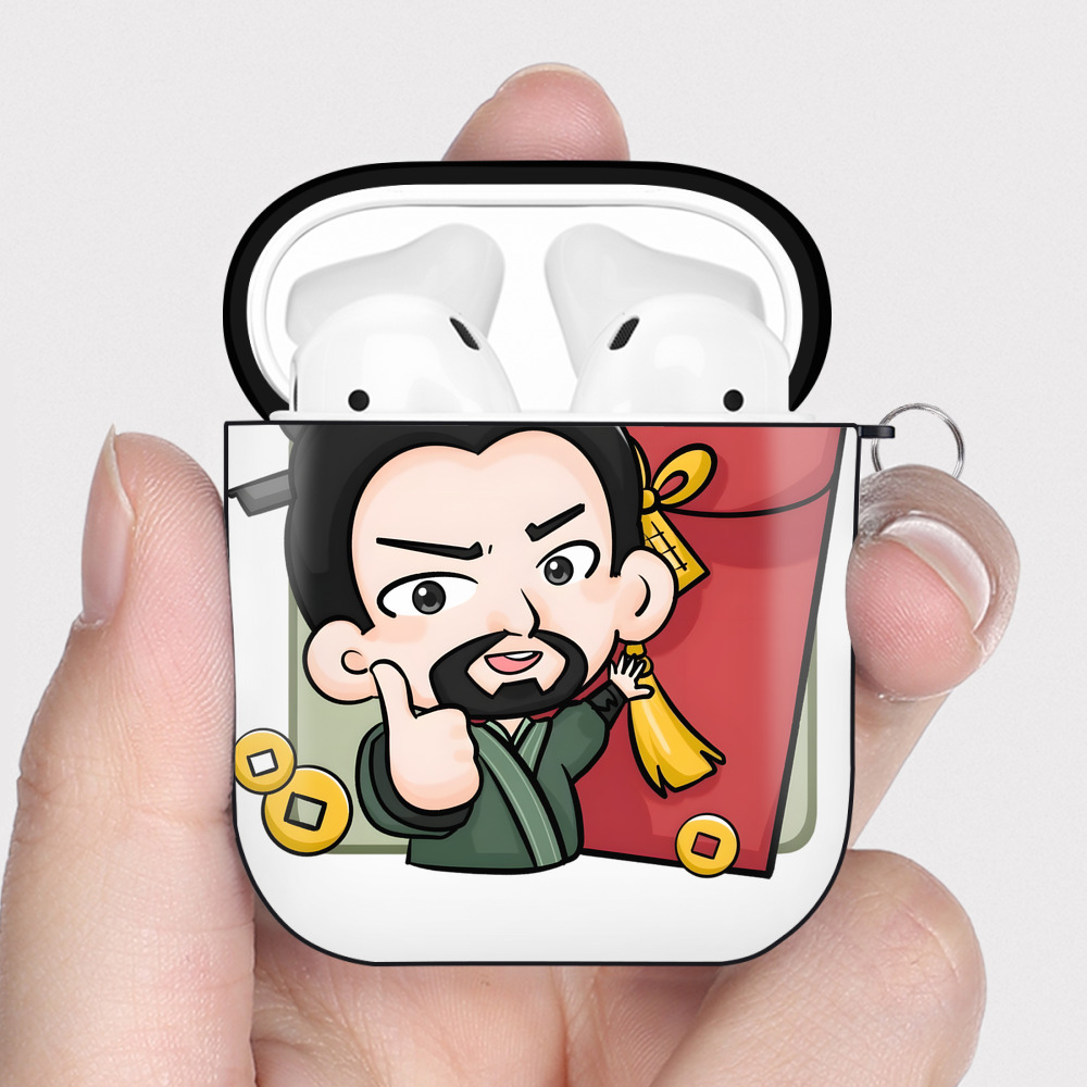 （画像用） Ne Zha 2 ナタ 魔童の大暴れ AirPods 第2世代保護ケース ハードシェル ブラック 耐衝撃・防指紋・カラビナ付き