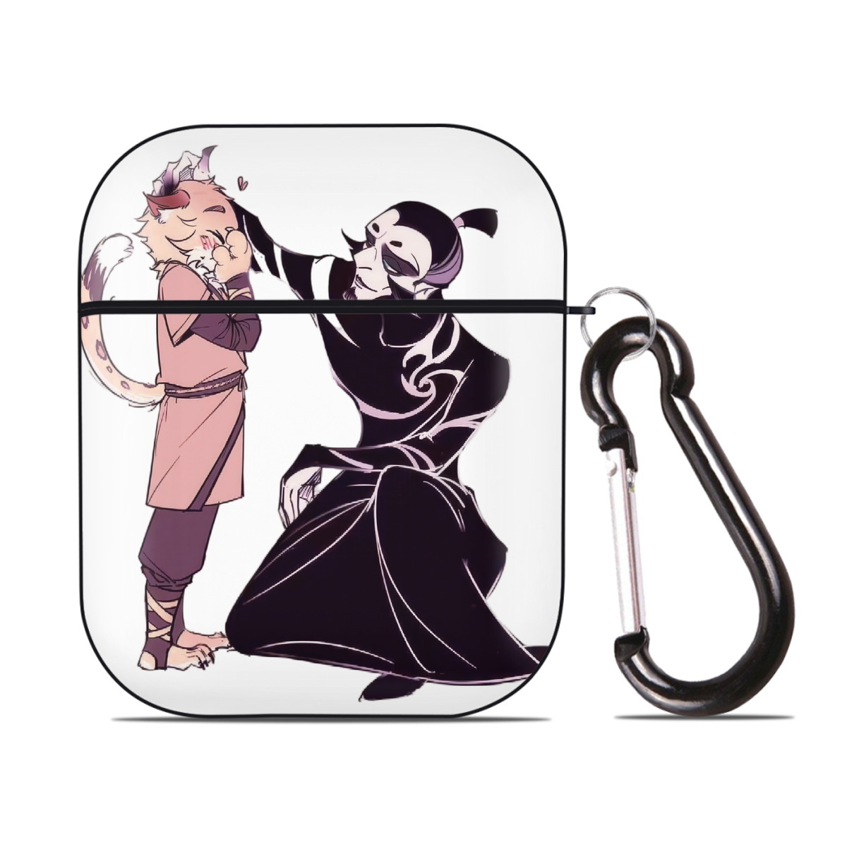 （画像用） Ne Zha 2 ナタ 魔童の大暴れ AirPods 第2世代保護ケース ハードシェル ブラック 耐衝撃・防指紋・カラビナ付き