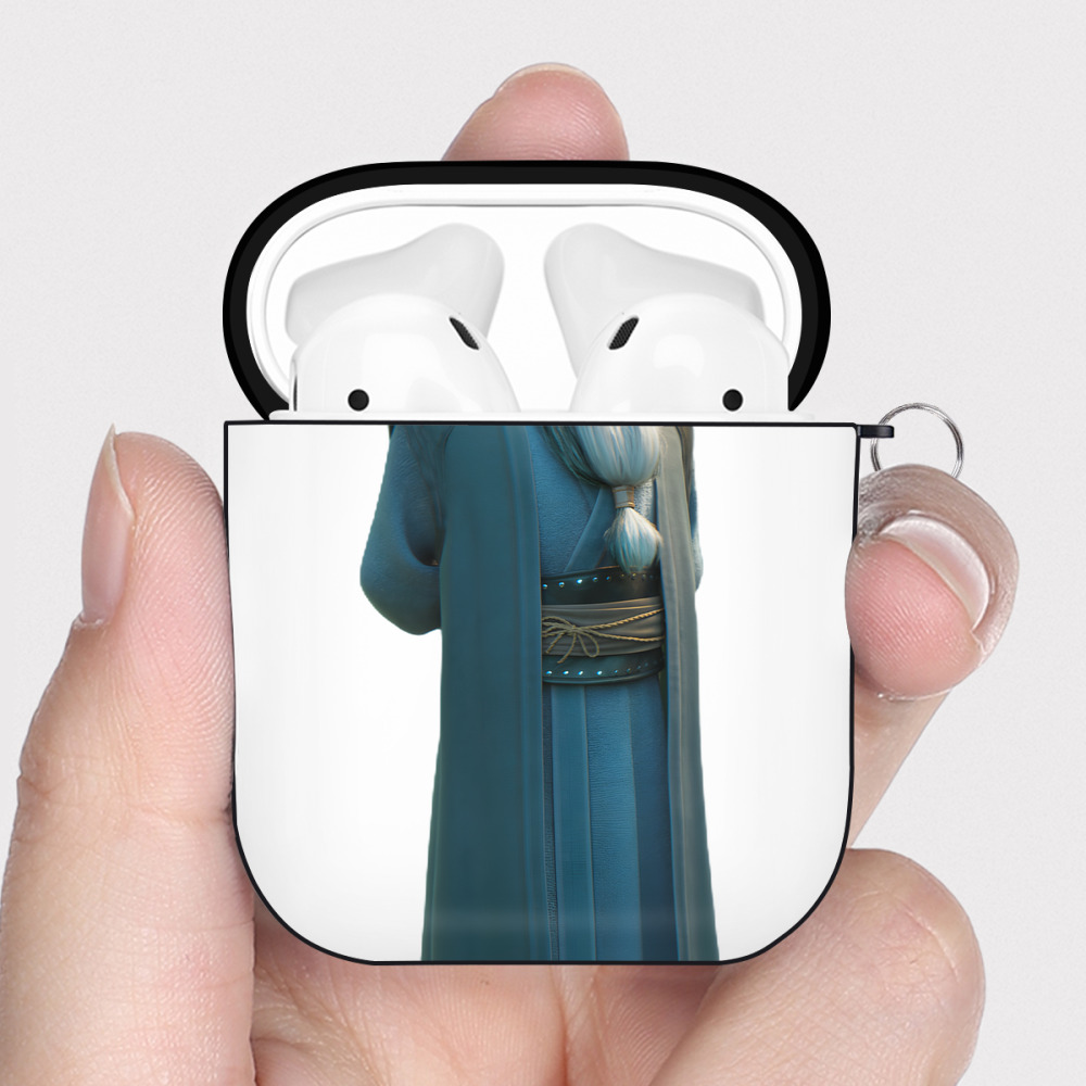 （画像用） Ne Zha 2 ナタ 魔童の大暴れ AirPods 第2世代保護ケース ハードシェル ブラック 耐衝撃・防指紋・カラビナ付き