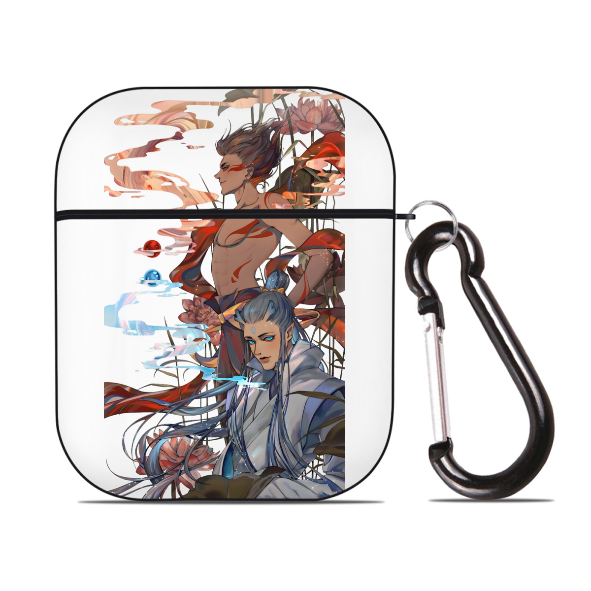 （画像用） Ne Zha 2 ナタ 魔童の大暴れ AirPods 第2世代保護ケース ハードシェル ブラック 耐衝撃・防指紋・カラビナ付き