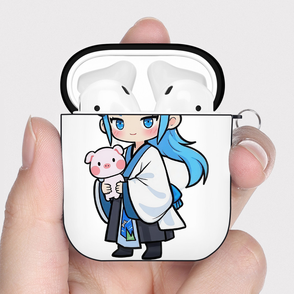 （画像用） Ne Zha 2 ナタ 魔童の大暴れ AirPods 第2世代保護ケース ハードシェル ブラック 耐衝撃・防指紋・カラビナ付き