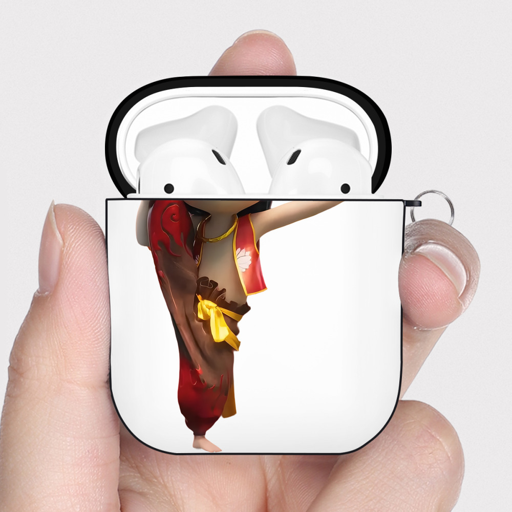 （画像用） Ne Zha 2 ナタ 魔童の大暴れ AirPods 第2世代保護ケース ハードシェル ブラック 耐衝撃・防指紋・カラビナ付き