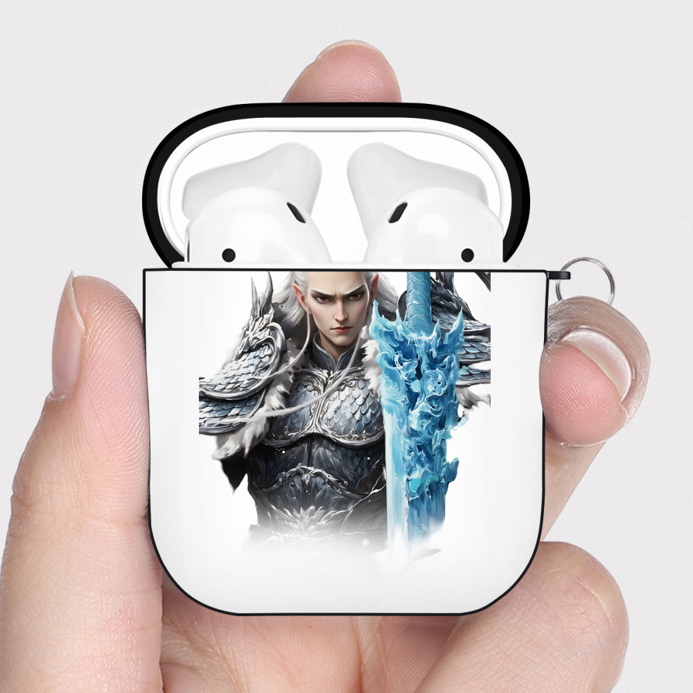 （画像用） Ne Zha 2 ナタ 魔童の大暴れ AirPods 第2世代保護ケース ハードシェル ブラック 耐衝撃・防指紋・カラビナ付き