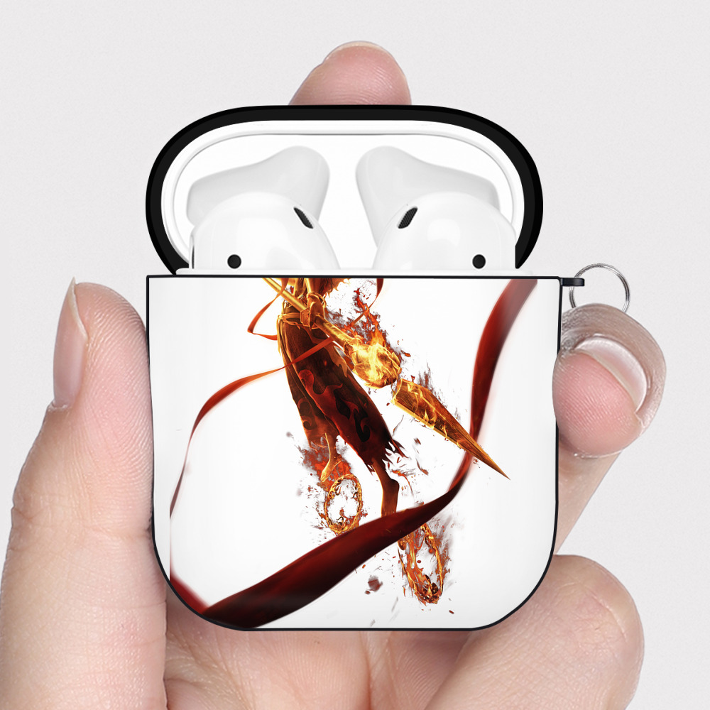 （画像用） Ne Zha 2 ナタ 魔童の大暴れ AirPods 第2世代保護ケース ハードシェル ブラック 耐衝撃・防指紋・カラビナ付き