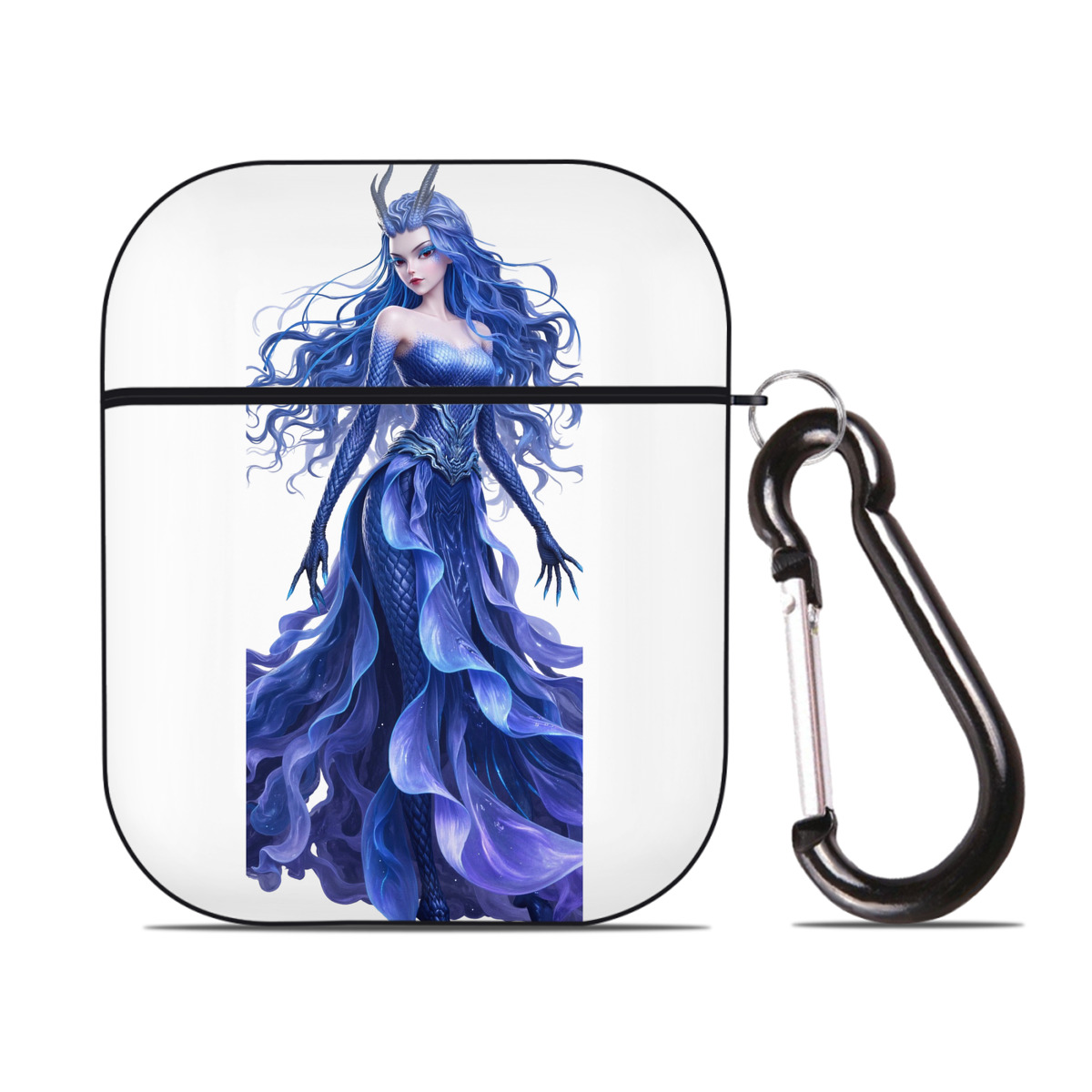 （画像用） Ne Zha 2 ナタ 魔童の大暴れ AirPods 第2世代保護ケース ハードシェル ブラック 耐衝撃・防指紋・カラビナ付き