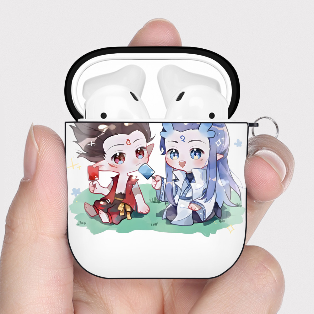 （画像用） Ne Zha 2 ナタ 魔童の大暴れ AirPods 第2世代保護ケース ハードシェル ブラック 耐衝撃・防指紋・カラビナ付き