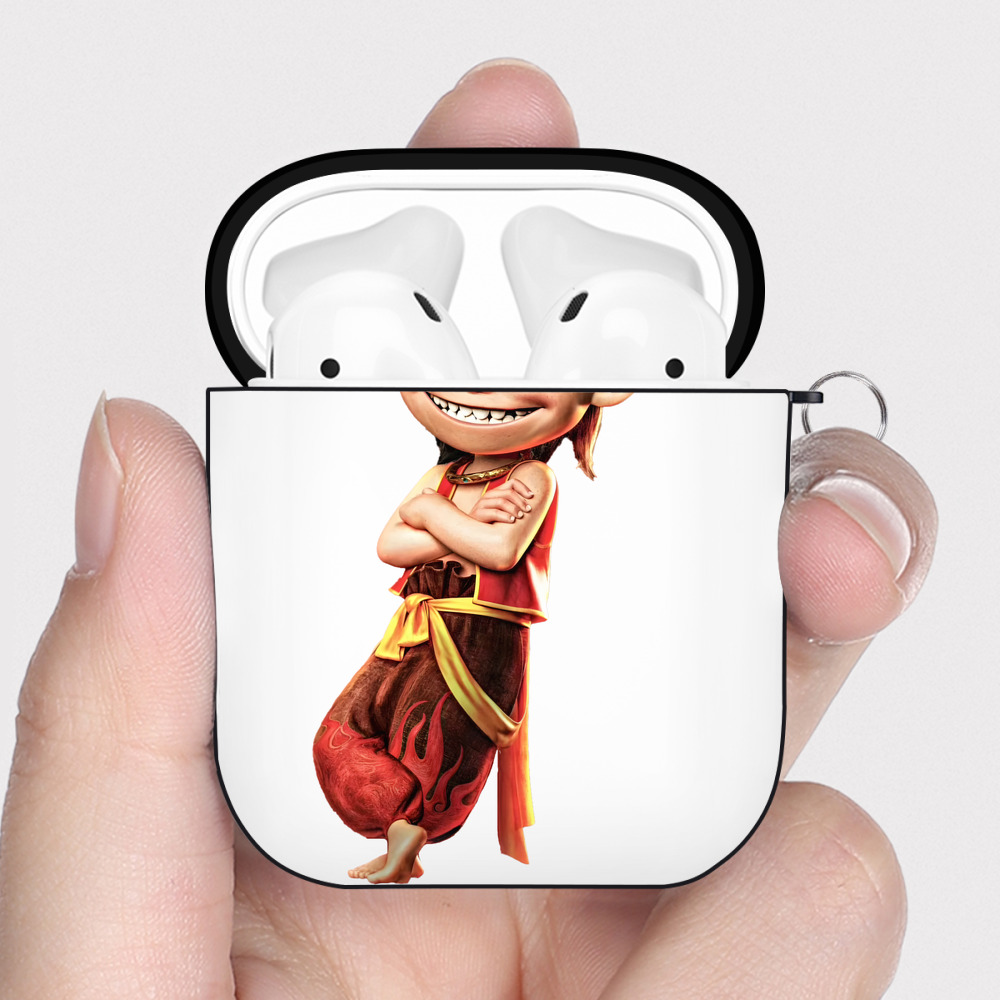 （画像用） Ne Zha 2 ナタ 魔童の大暴れ AirPods 第2世代保護ケース ハードシェル ブラック 耐衝撃・防指紋・カラビナ付き