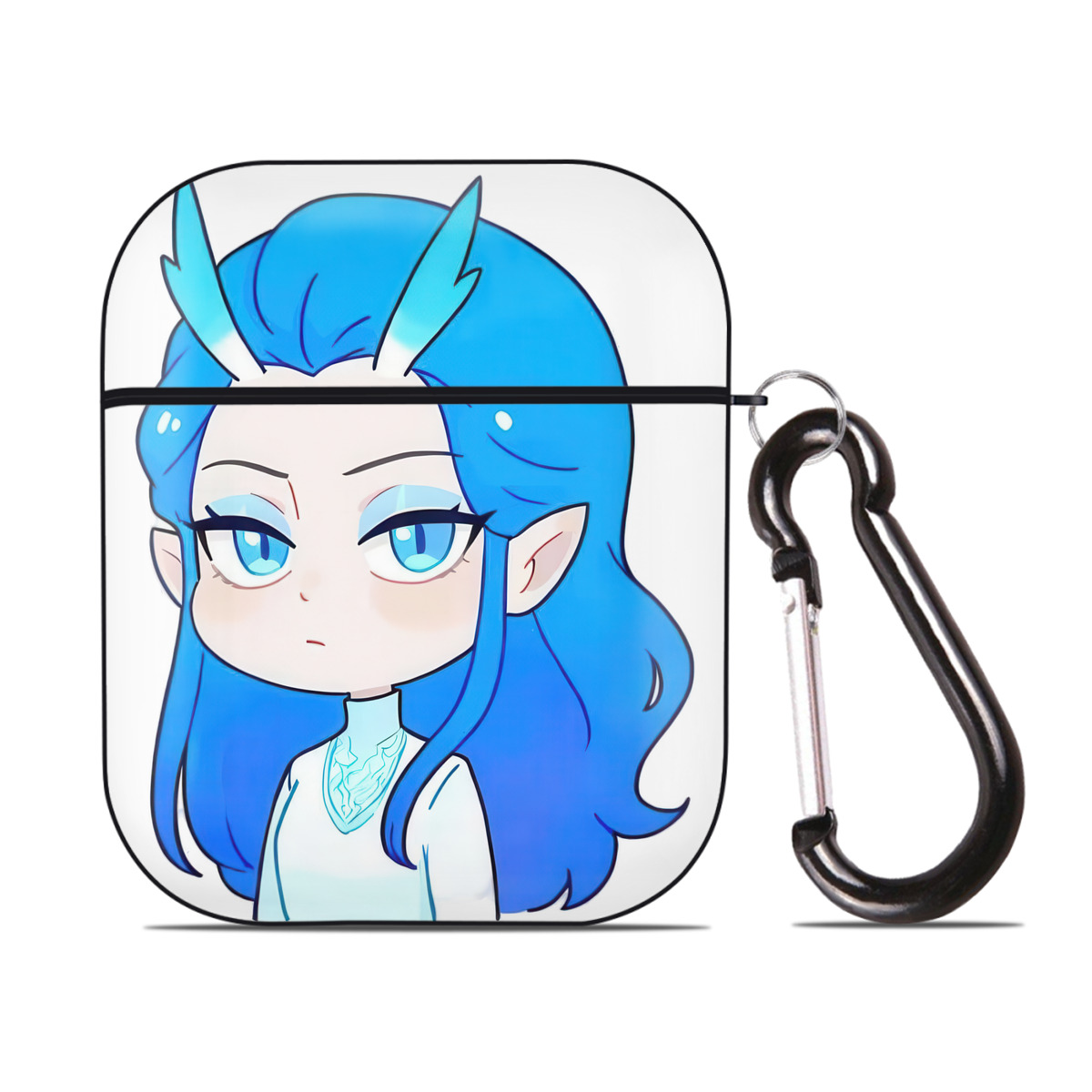 （画像用） Ne Zha 2 ナタ 魔童の大暴れ AirPods 第2世代保護ケース ハードシェル ブラック 耐衝撃・防指紋・カラビナ付き