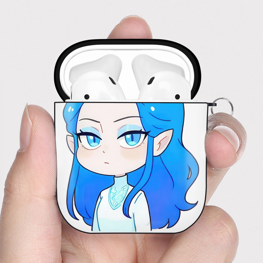 （画像用） Ne Zha 2 ナタ 魔童の大暴れ AirPods 第2世代保護ケース ハードシェル ブラック 耐衝撃・防指紋・カラビナ付き