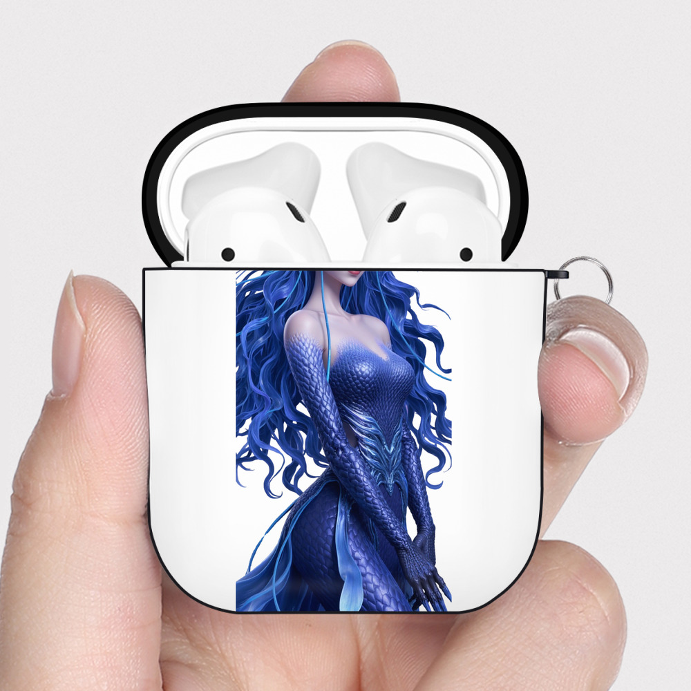 （画像用） Ne Zha 2 ナタ 魔童の大暴れ AirPods 第2世代保護ケース ハードシェル ブラック 耐衝撃・防指紋・カラビナ付き