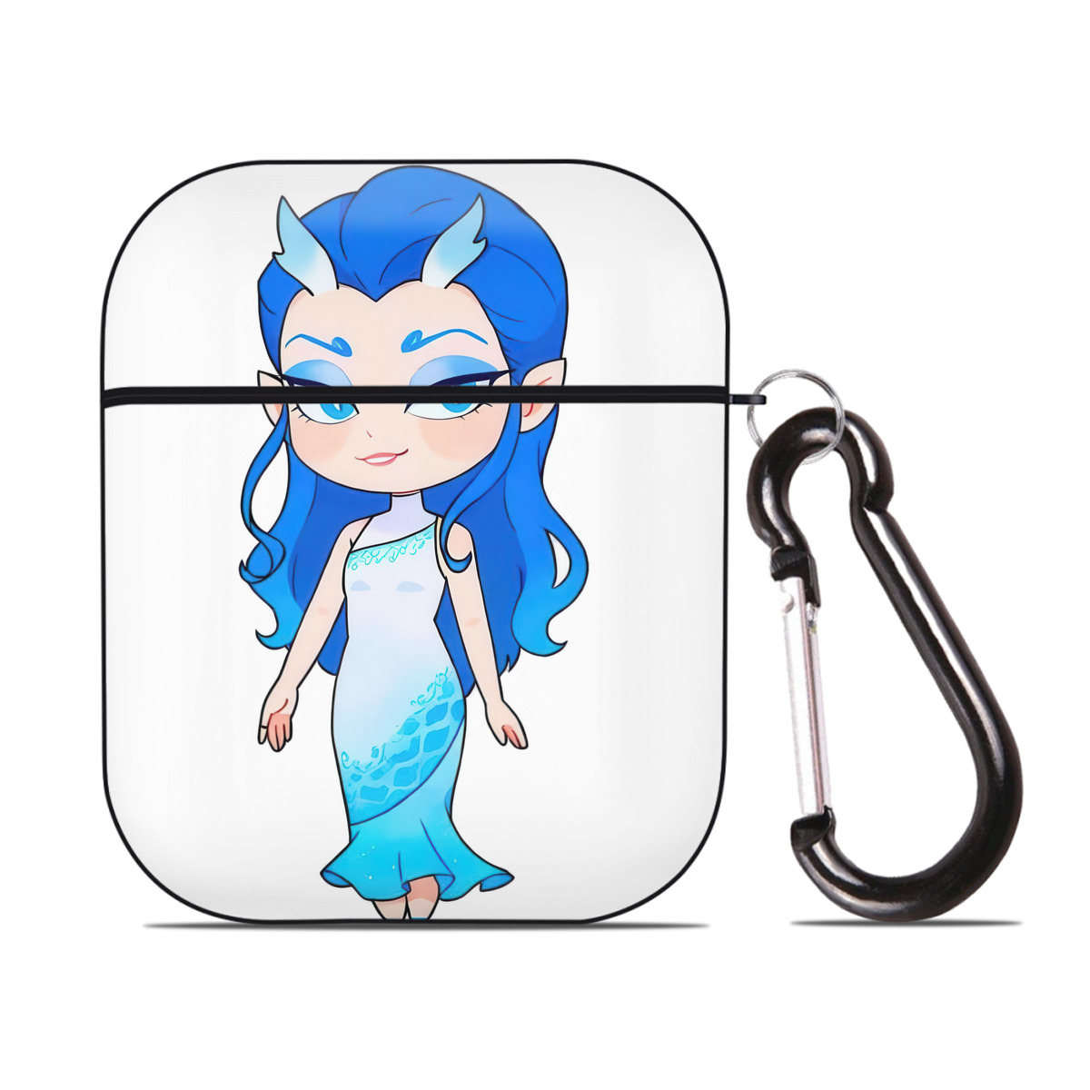 （画像用） Ne Zha 2 ナタ 魔童の大暴れ AirPods 第2世代保護ケース ハードシェル ブラック 耐衝撃・防指紋・カラビナ付き