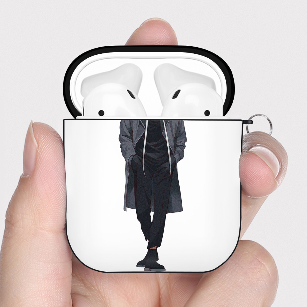 （画像用） Ne Zha 2 ナタ 魔童の大暴れ AirPods 第2世代保護ケース ハードシェル ブラック 耐衝撃・防指紋・カラビナ付き