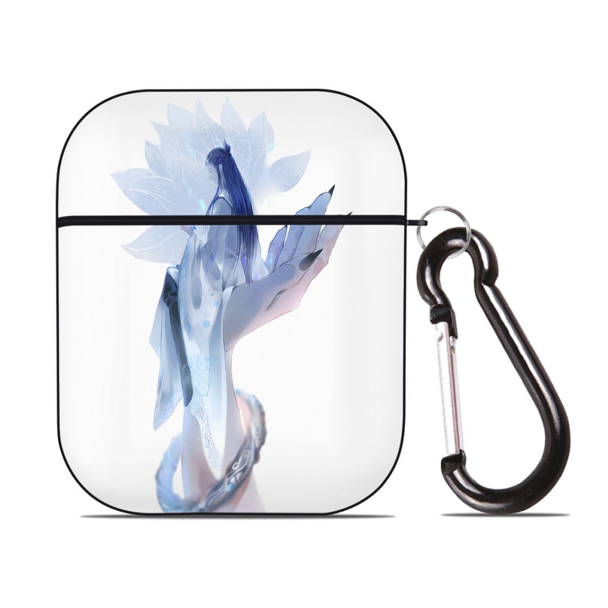 （画像用） Ne Zha 2 ナタ 魔童の大暴れ AirPods 第2世代保護ケース ハードシェル ブラック 耐衝撃・防指紋・カラビナ付き