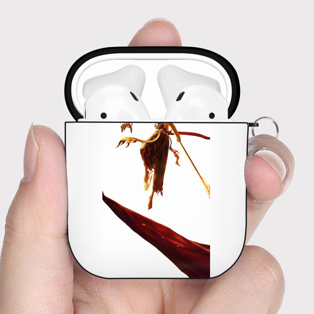 （画像用） Ne Zha 2 ナタ 魔童の大暴れ AirPods 第2世代保護ケース ハードシェル ブラック 耐衝撃・防指紋・カラビナ付き