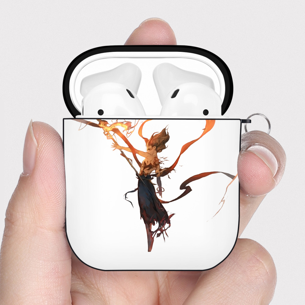 （画像用） Ne Zha 2 ナタ 魔童の大暴れ AirPods 第2世代保護ケース ハードシェル ブラック 耐衝撃・防指紋・カラビナ付き