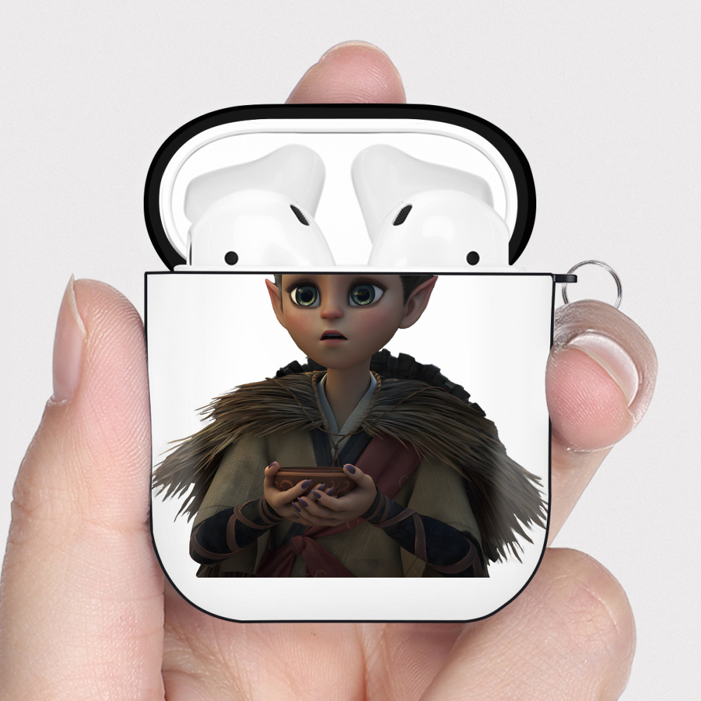 （画像用） Ne Zha 2 ナタ 魔童の大暴れ AirPods 第2世代保護ケース ハードシェル ブラック 耐衝撃・防指紋・カラビナ付き