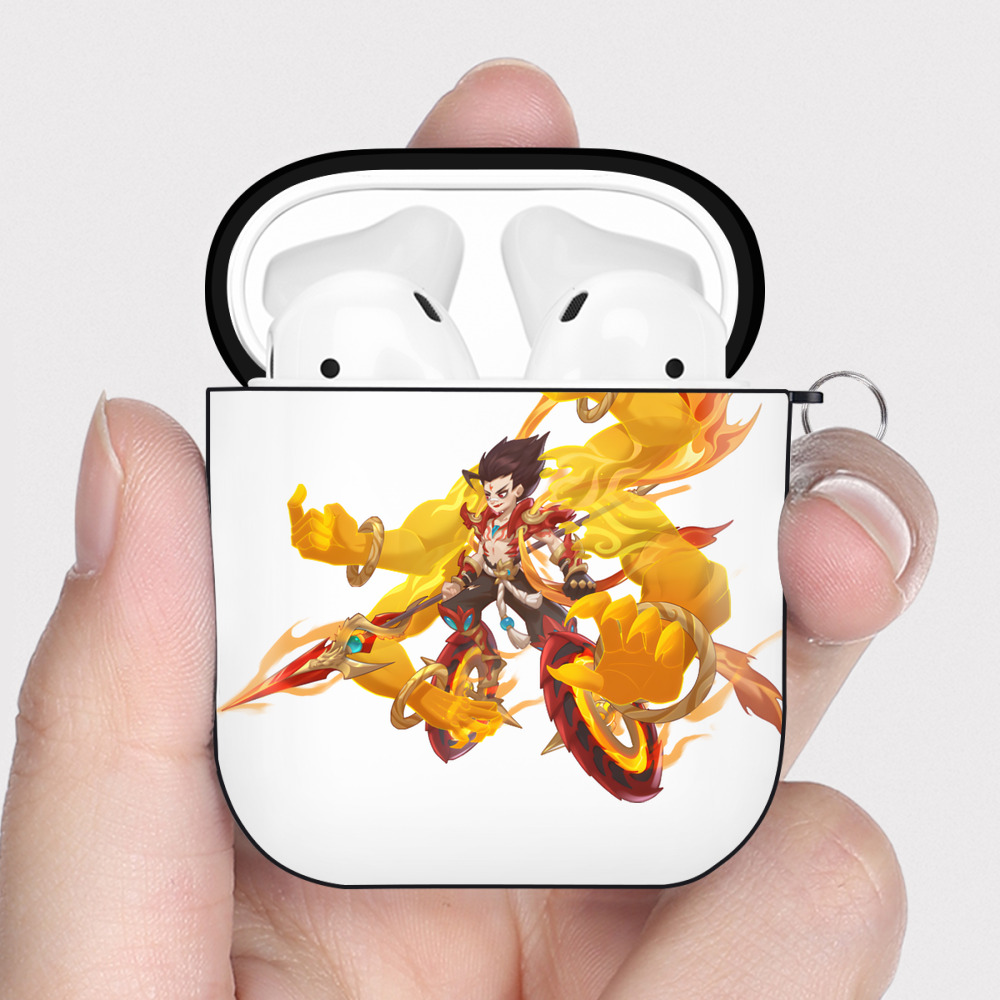（画像用） Ne Zha 2 ナタ 魔童の大暴れ AirPods 第2世代保護ケース ハードシェル ブラック 耐衝撃・防指紋・カラビナ付き