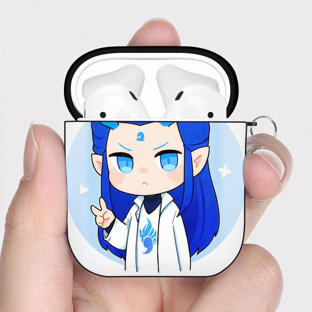 （画像用） Ne Zha 2 ナタ 魔童の大暴れ AirPods 第2世代保護ケース ハードシェル ブラック 耐衝撃・防指紋・カラビナ付き