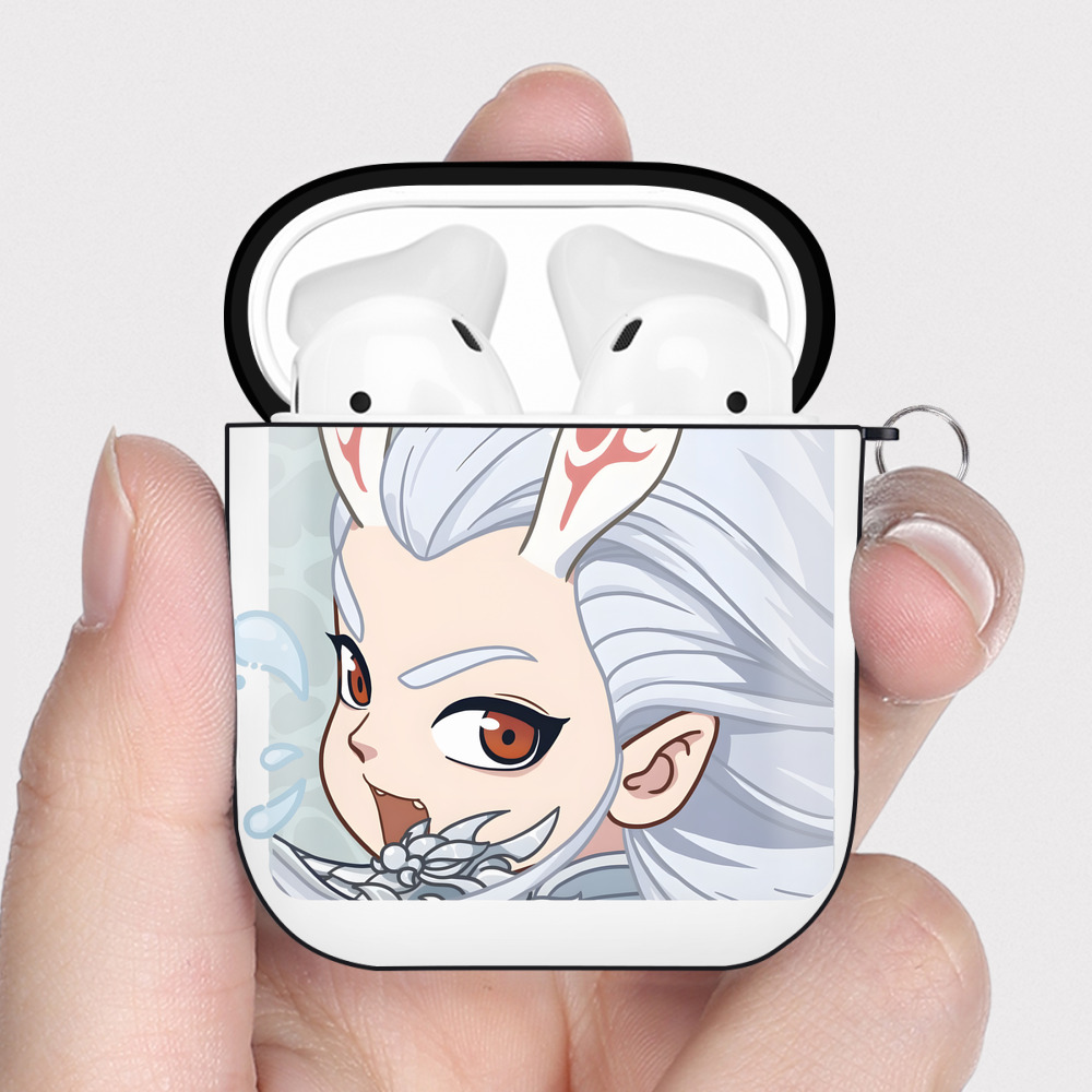 （画像用） Ne Zha 2 ナタ 魔童の大暴れ AirPods 第2世代保護ケース ハードシェル ブラック 耐衝撃・防指紋・カラビナ付き