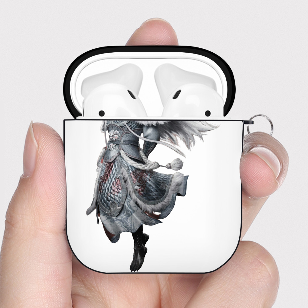 （画像用） Ne Zha 2 ナタ 魔童の大暴れ AirPods 第2世代保護ケース ハードシェル ブラック 耐衝撃・防指紋・カラビナ付き
