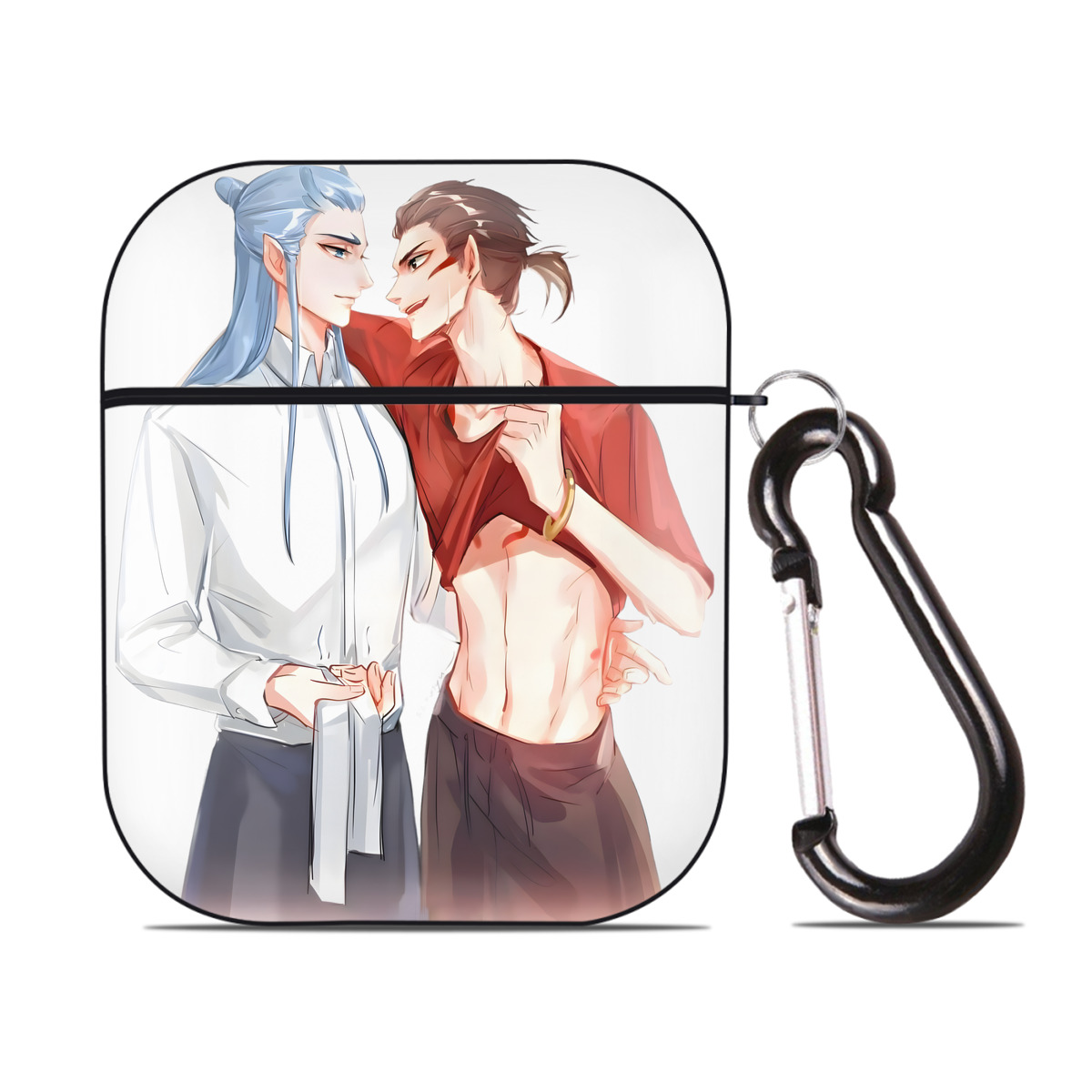 （画像用） Ne Zha 2 ナタ 魔童の大暴れ AirPods 第2世代保護ケース ハードシェル ブラック 耐衝撃・防指紋・カラビナ付き