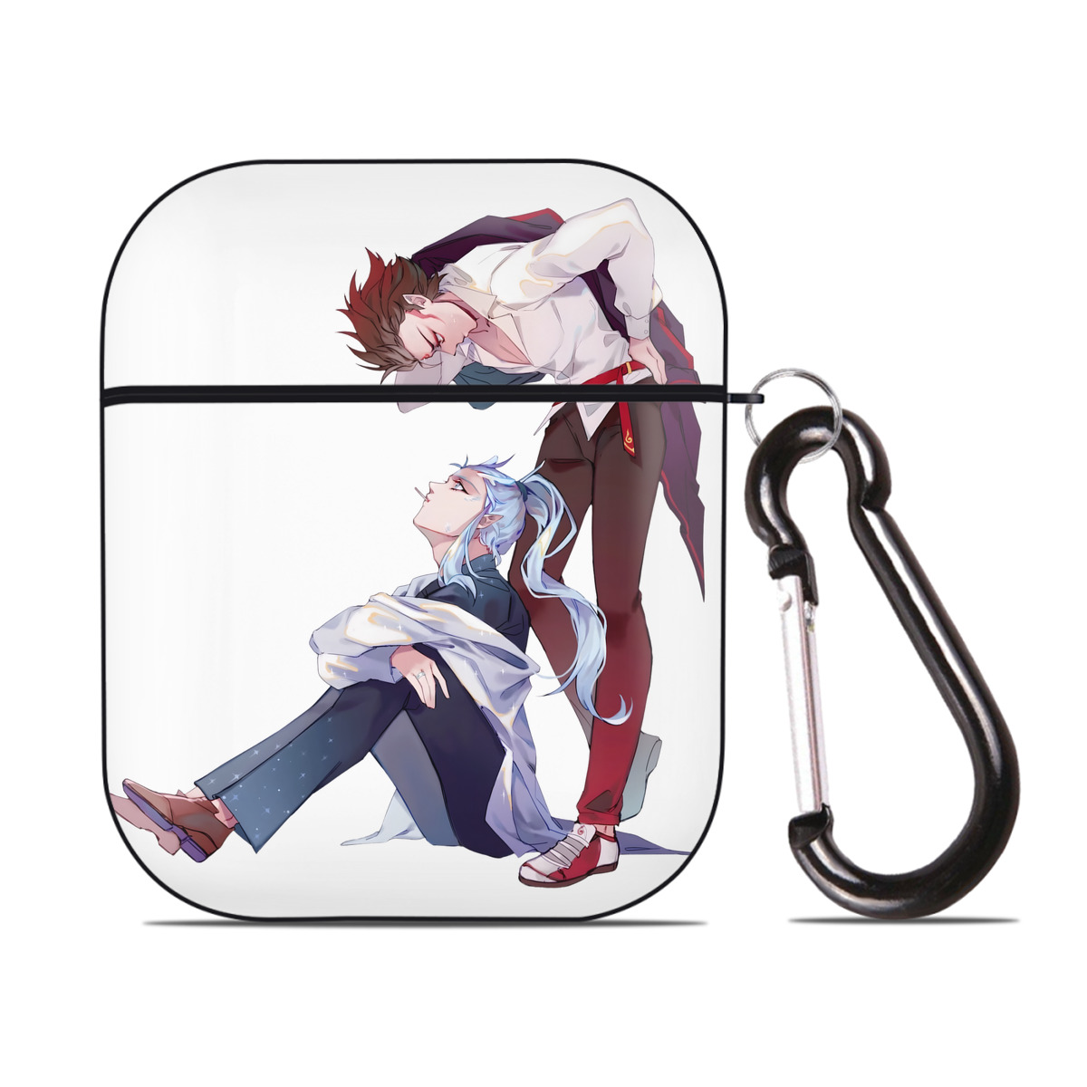 （画像用） Ne Zha 2 ナタ 魔童の大暴れ AirPods 第2世代保護ケース ハードシェル ブラック 耐衝撃・防指紋・カラビナ付き