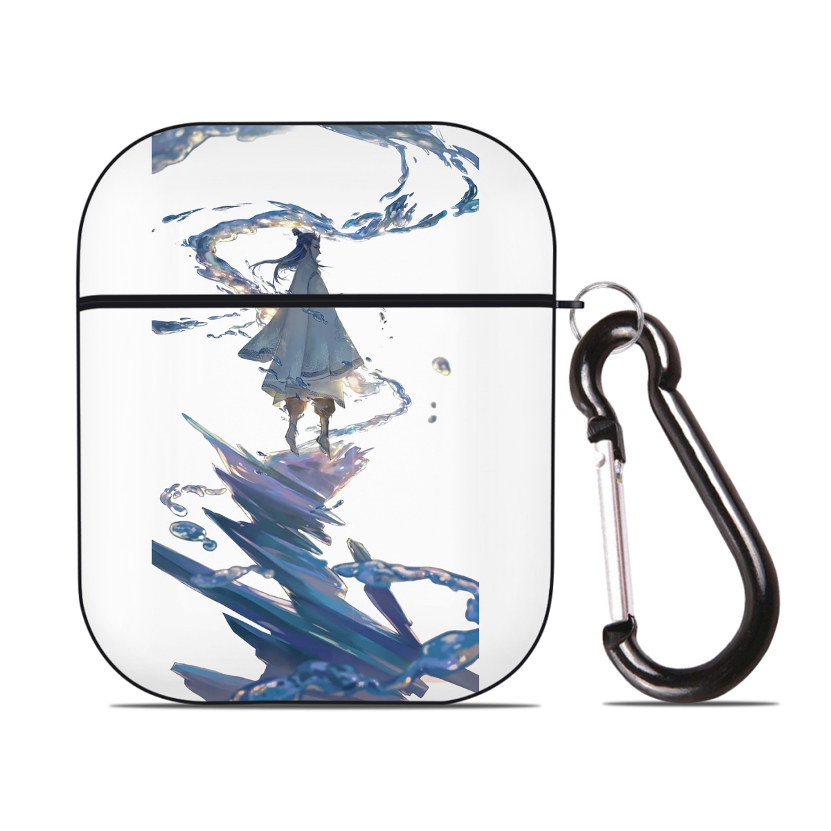 （画像用） Ne Zha 2 ナタ 魔童の大暴れ AirPods 第2世代保護ケース ハードシェル ブラック 耐衝撃・防指紋・カラビナ付き