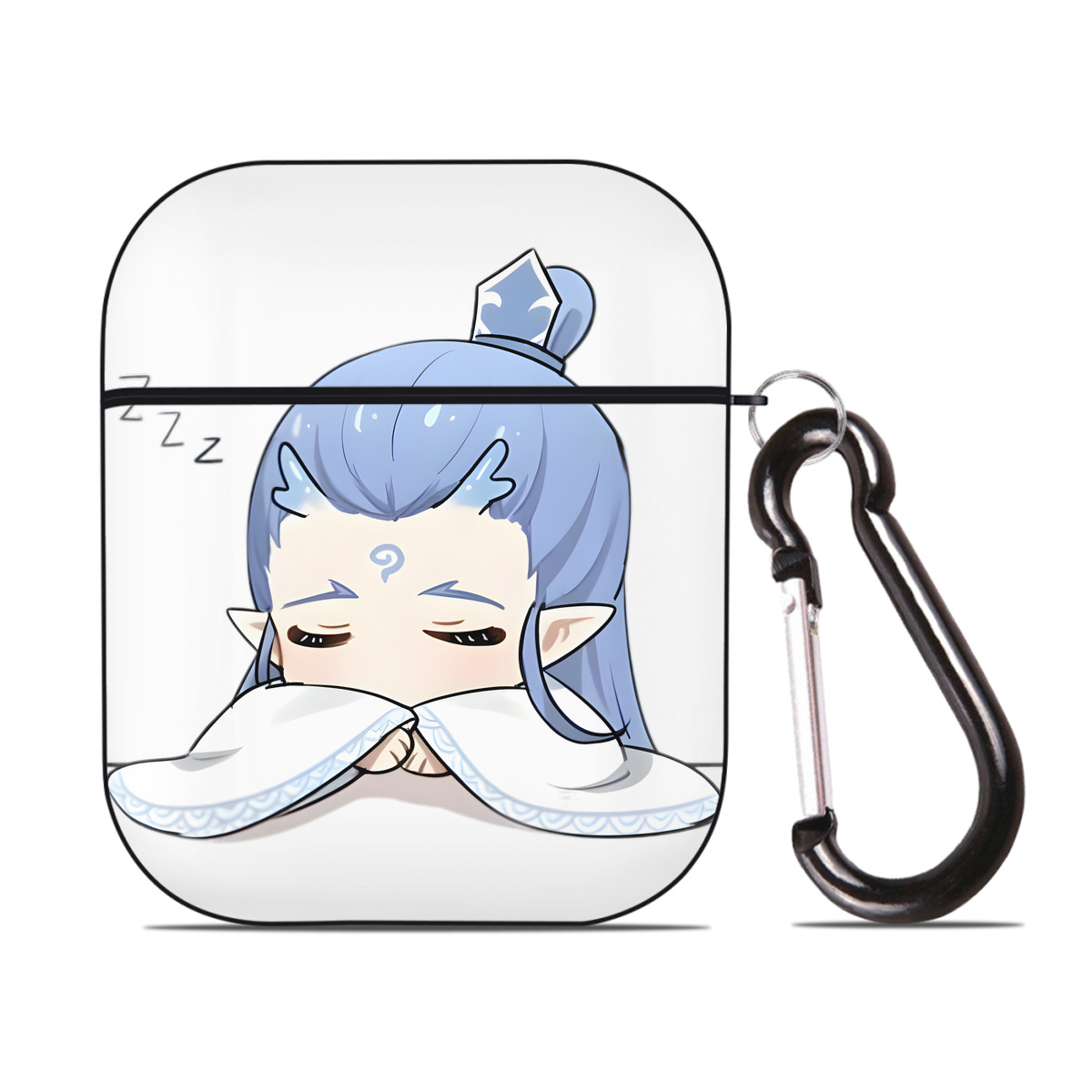 （画像用） Ne Zha 2 ナタ 魔童の大暴れ AirPods 第2世代保護ケース ハードシェル ブラック 耐衝撃・防指紋・カラビナ付き