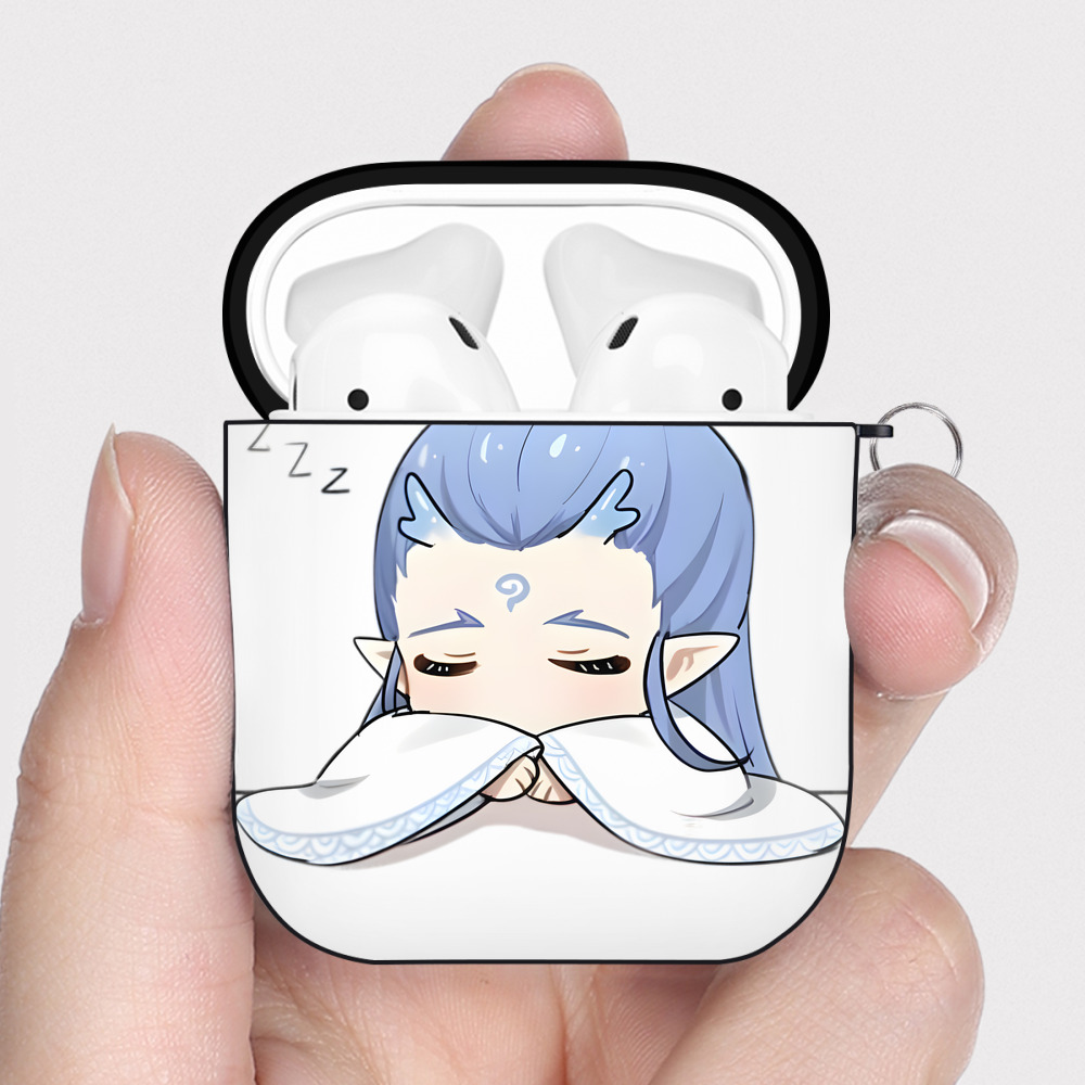（画像用） Ne Zha 2 ナタ 魔童の大暴れ AirPods 第2世代保護ケース ハードシェル ブラック 耐衝撃・防指紋・カラビナ付き