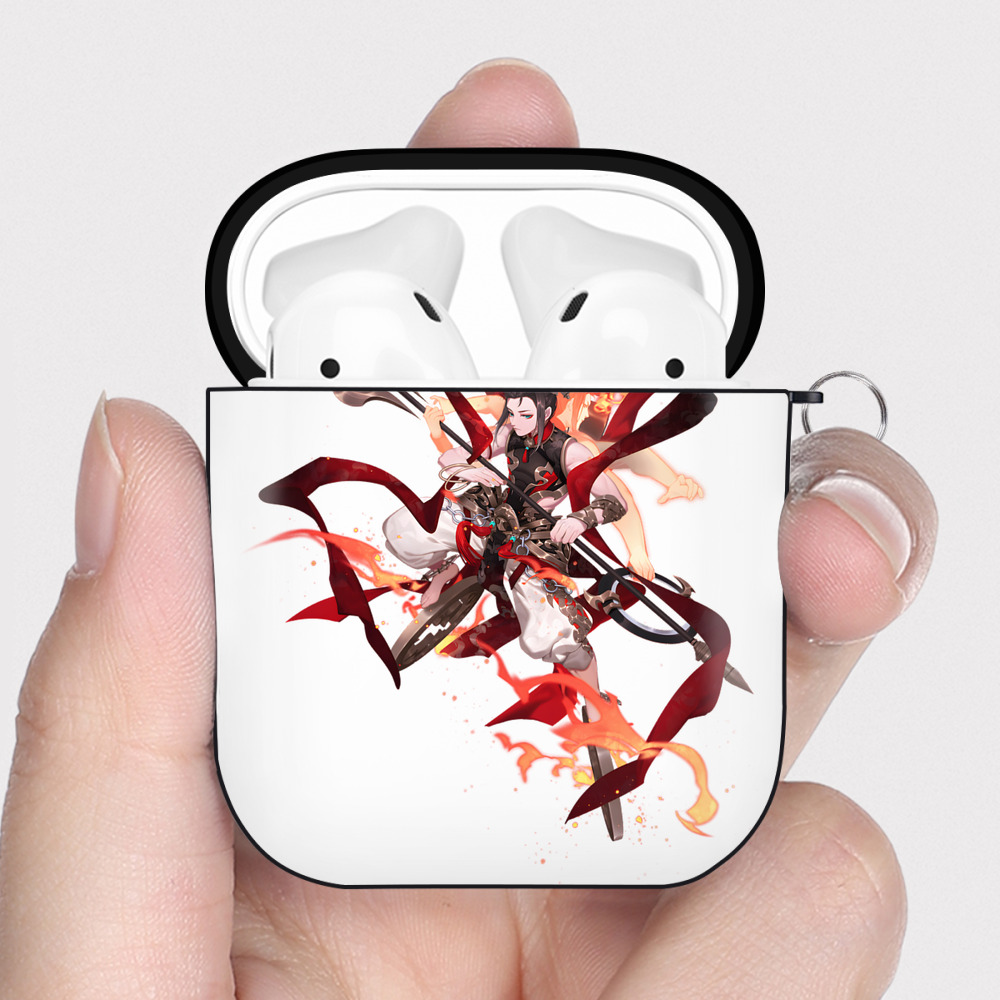 （画像用） Ne Zha 2 ナタ 魔童の大暴れ AirPods 第2世代保護ケース ハードシェル ブラック 耐衝撃・防指紋・カラビナ付き