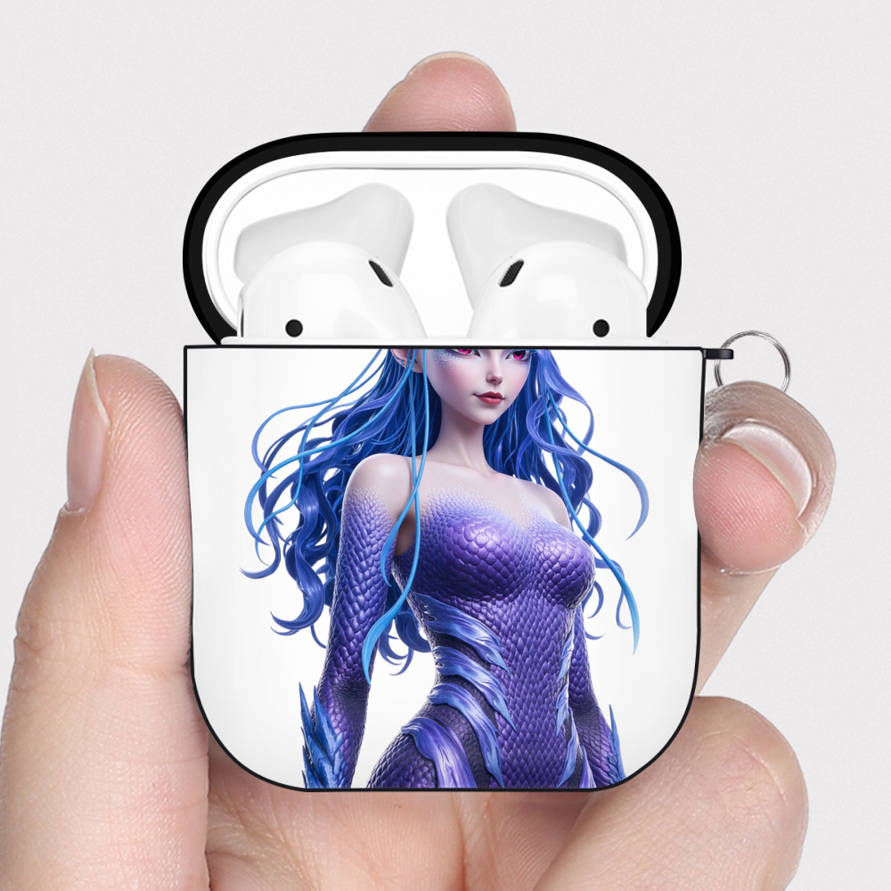 （画像用） Ne Zha 2 ナタ 魔童の大暴れ AirPods 第2世代保護ケース ハードシェル ブラック 耐衝撃・防指紋・カラビナ付き