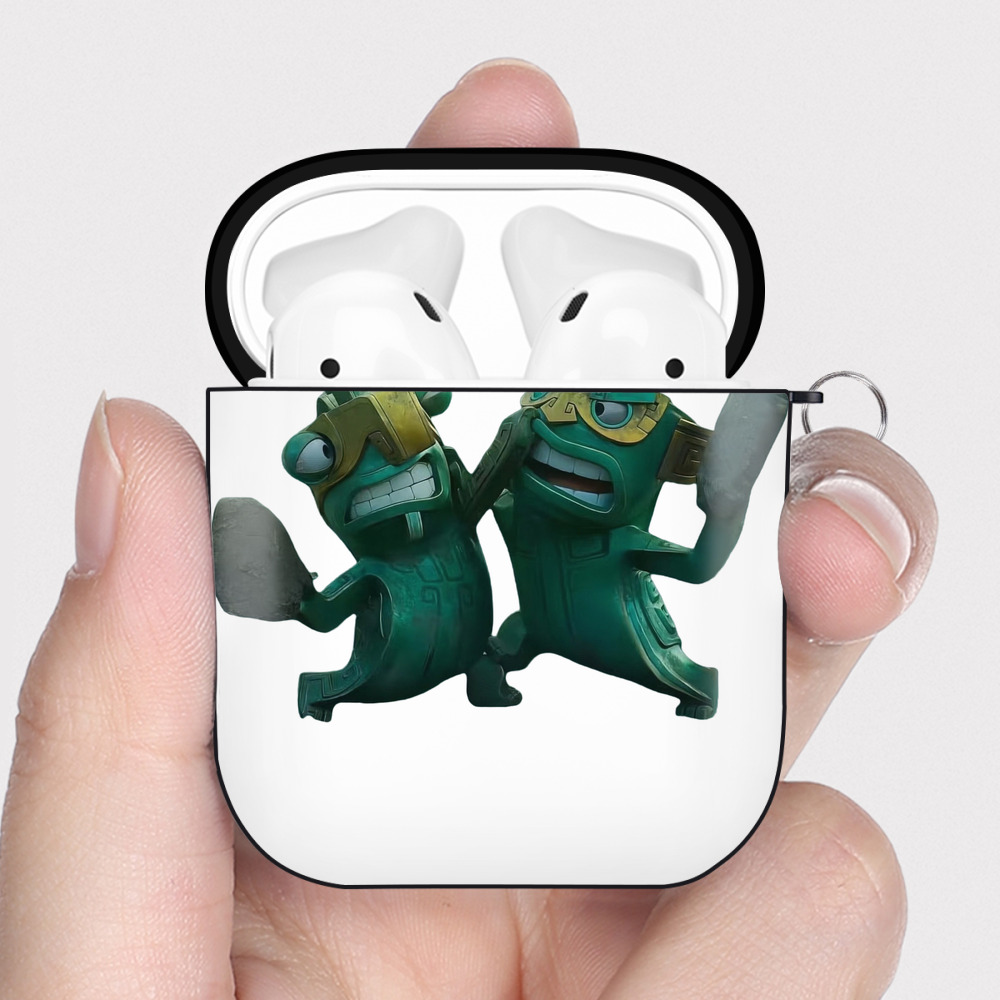 （画像用） Ne Zha 2 ナタ 魔童の大暴れ AirPods 第2世代保護ケース ハードシェル ブラック 耐衝撃・防指紋・カラビナ付き