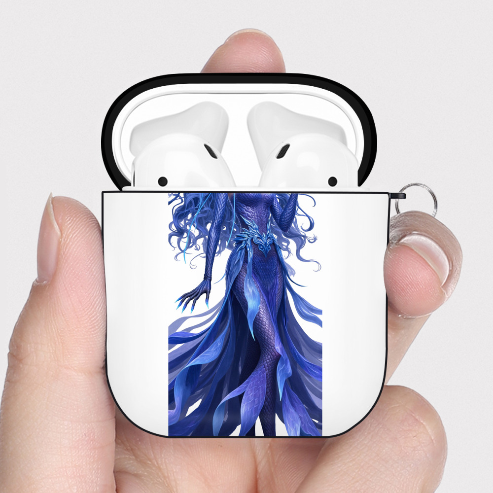（画像用） Ne Zha 2 ナタ 魔童の大暴れ AirPods 第2世代保護ケース ハードシェル ブラック 耐衝撃・防指紋・カラビナ付き