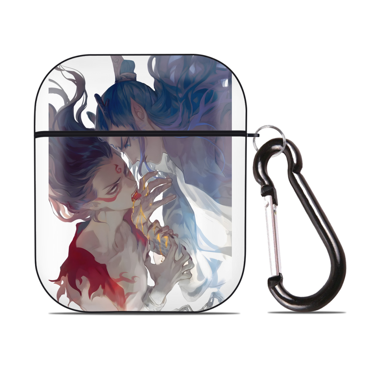 （画像用） Ne Zha 2 ナタ 魔童の大暴れ AirPods 第2世代保護ケース ハードシェル ブラック 耐衝撃・防指紋・カラビナ付き