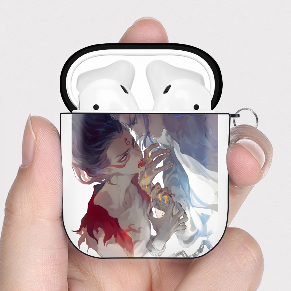 （画像用） Ne Zha 2 ナタ 魔童の大暴れ AirPods 第2世代保護ケース ハードシェル ブラック 耐衝撃・防指紋・カラビナ付き