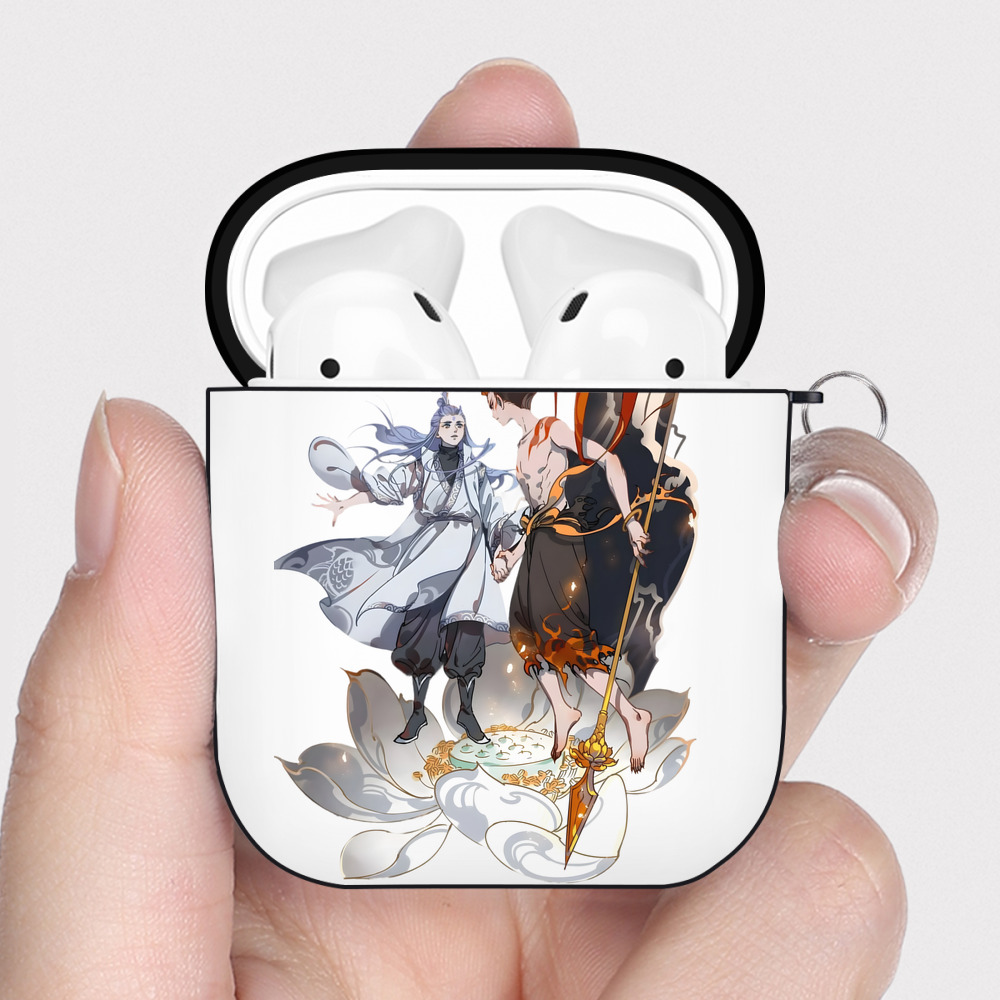（画像用） Ne Zha 2 ナタ 魔童の大暴れ AirPods 第2世代保護ケース ハードシェル ブラック 耐衝撃・防指紋・カラビナ付き