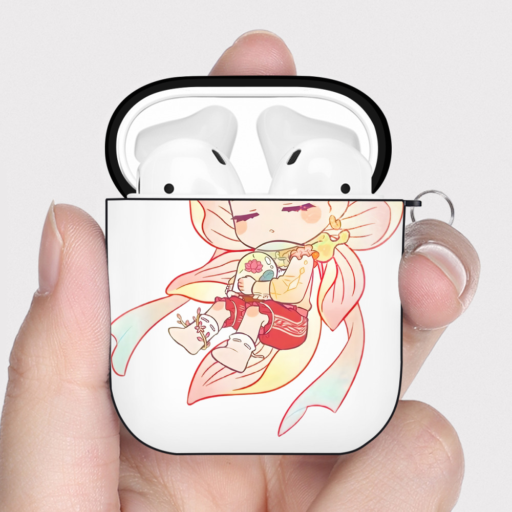 （画像用） Ne Zha 2 ナタ 魔童の大暴れ AirPods 第2世代保護ケース ハードシェル ブラック 耐衝撃・防指紋・カラビナ付き