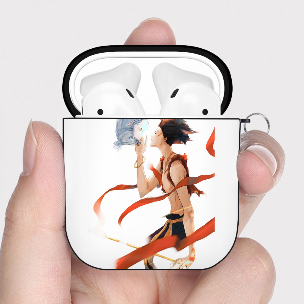 （画像用） Ne Zha 2 ナタ 魔童の大暴れ AirPods 第2世代保護ケース ハードシェル ブラック 耐衝撃・防指紋・カラビナ付き