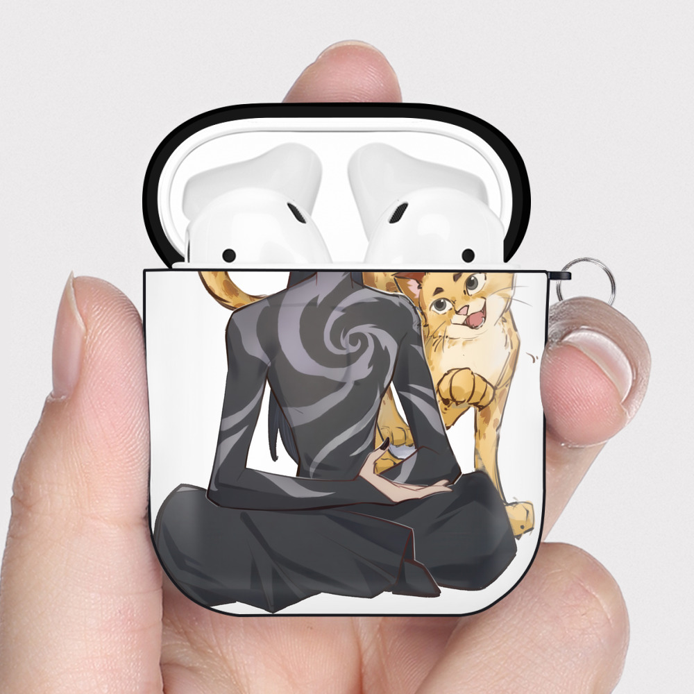 （画像用） Ne Zha 2 ナタ 魔童の大暴れ AirPods 第2世代保護ケース ハードシェル ブラック 耐衝撃・防指紋・カラビナ付き