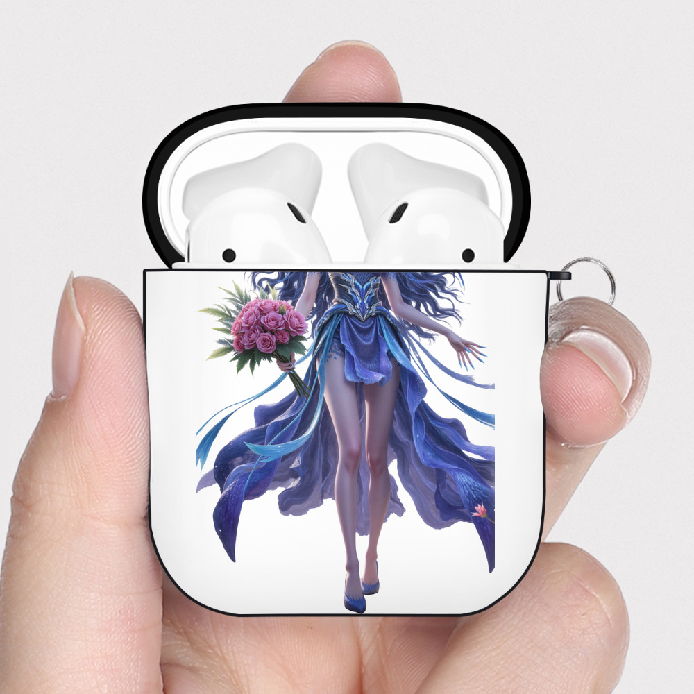 （画像用） Ne Zha 2 ナタ 魔童の大暴れ AirPods 第2世代保護ケース ハードシェル ブラック 耐衝撃・防指紋・カラビナ付き
